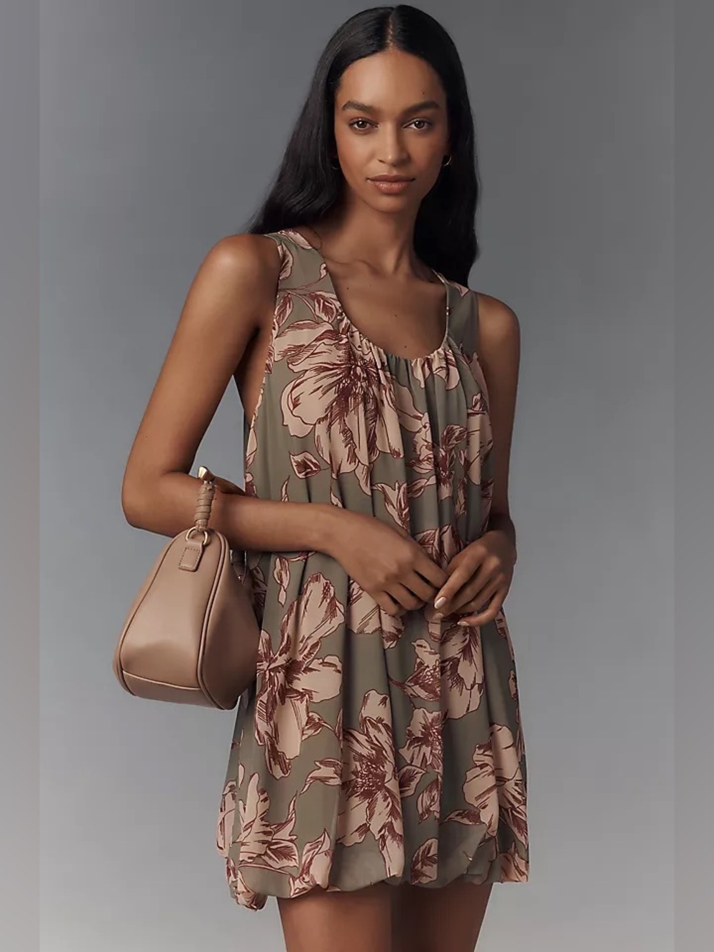 Sarah Hann Anthropologie Printed Mesh Bubble-Hem Tunic NWT OS